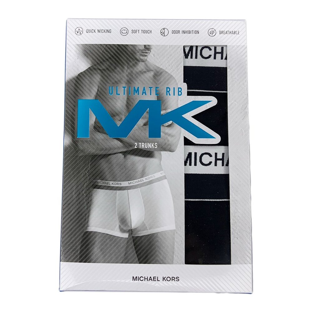 NWT 2 PACK MICHAEL KORS MSRP $39.99 LUX TOUCH MENS BLACK TRUNKS UNDERWEAR SIZE S